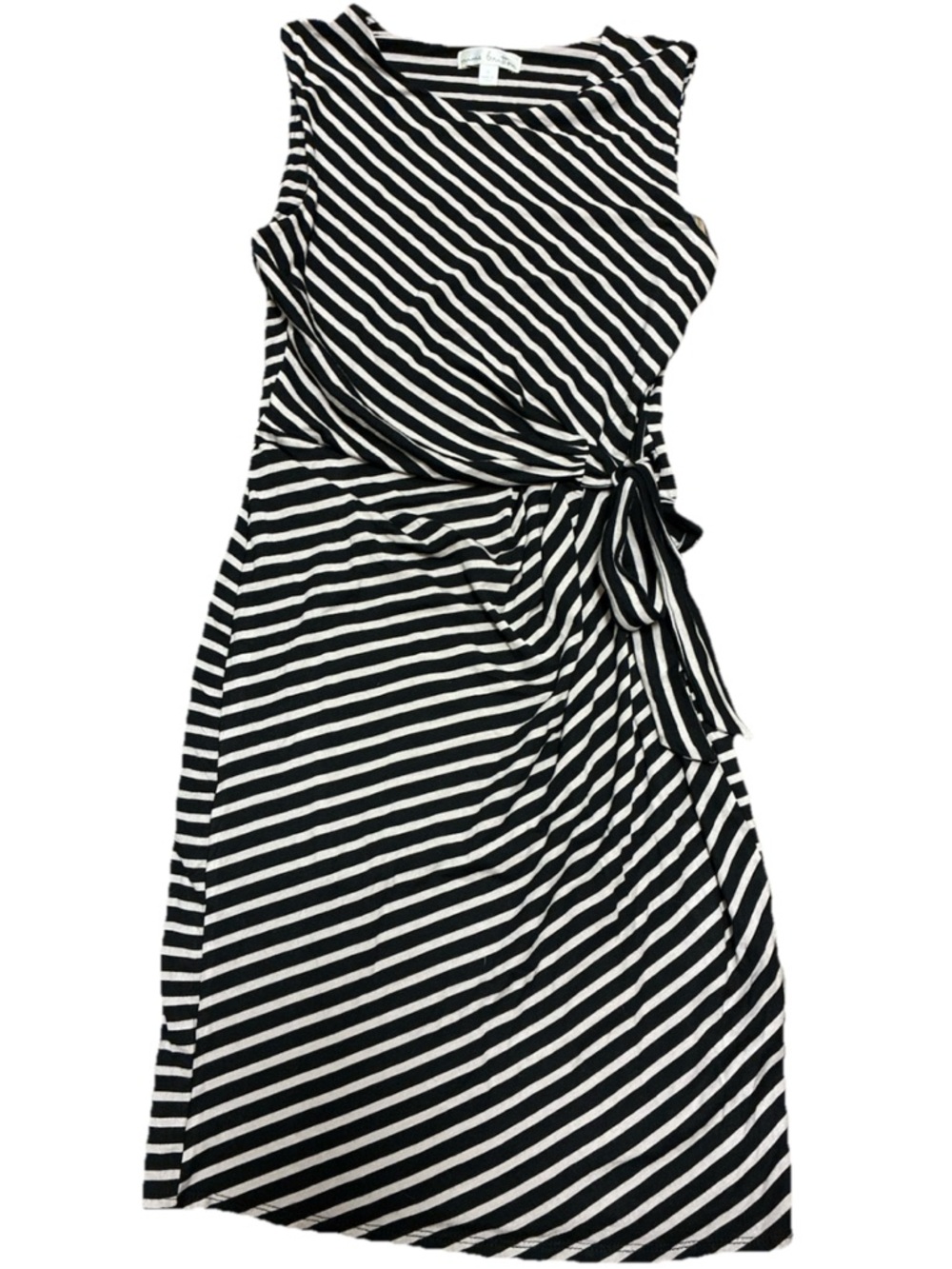 Nine Britton Striped Wrap Dress Small Black White Tie Waist